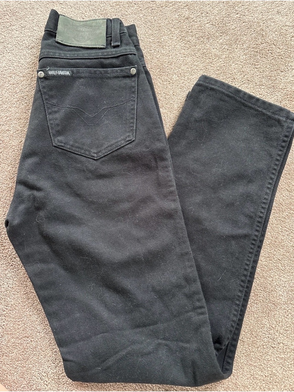Harley Davidson Women’s Black denim jeans size 28 32 VGUC